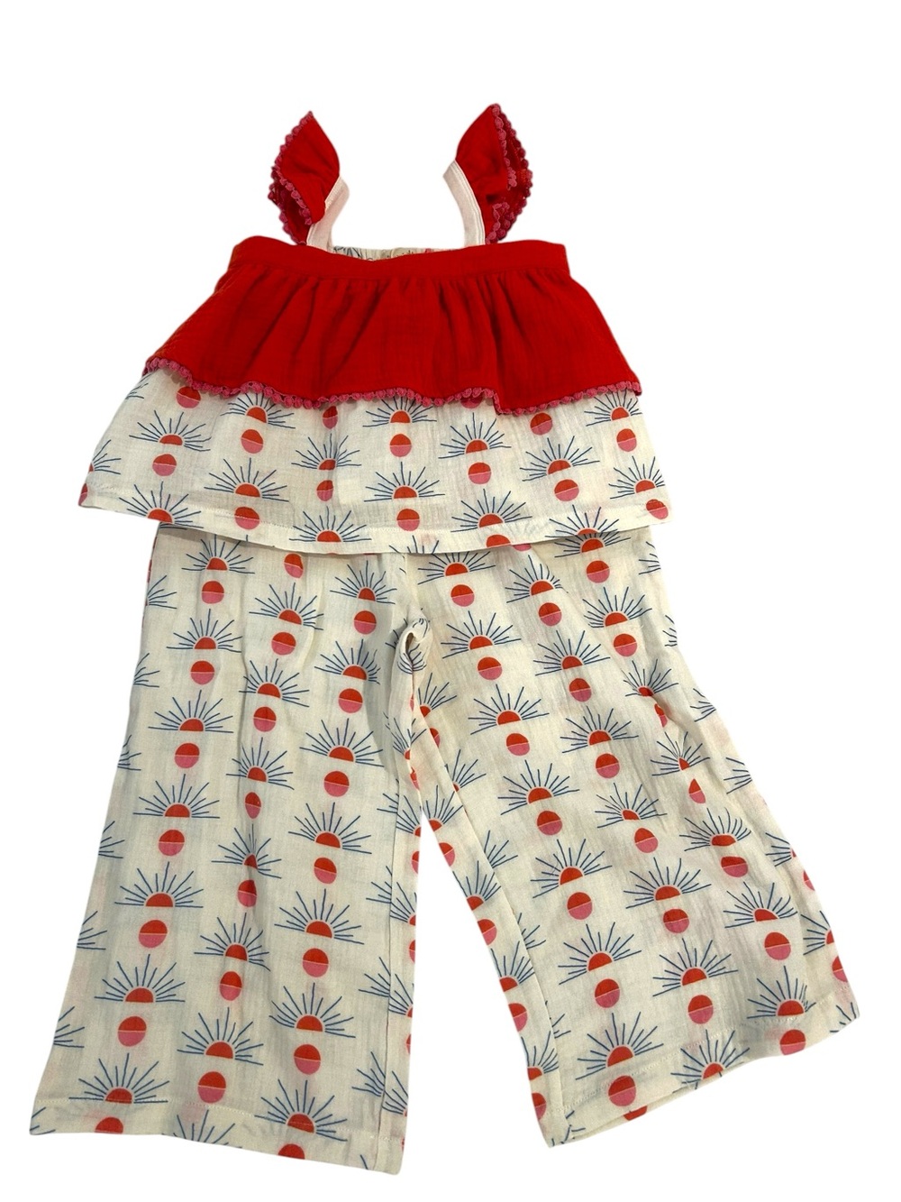 Miki Miette Boutique Kids Boho Sun Set Lucia Wide Leg Pants Anya Ruffle Tank 5T
